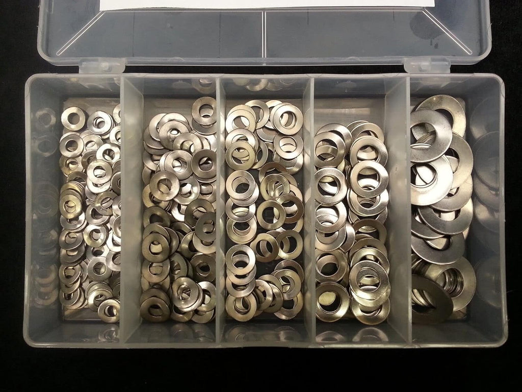 #8, #10, 1/4, 5/16, 3/8 Wave, Curve Washers Assortment Stainless Steel/Curved Model-FRF-1027