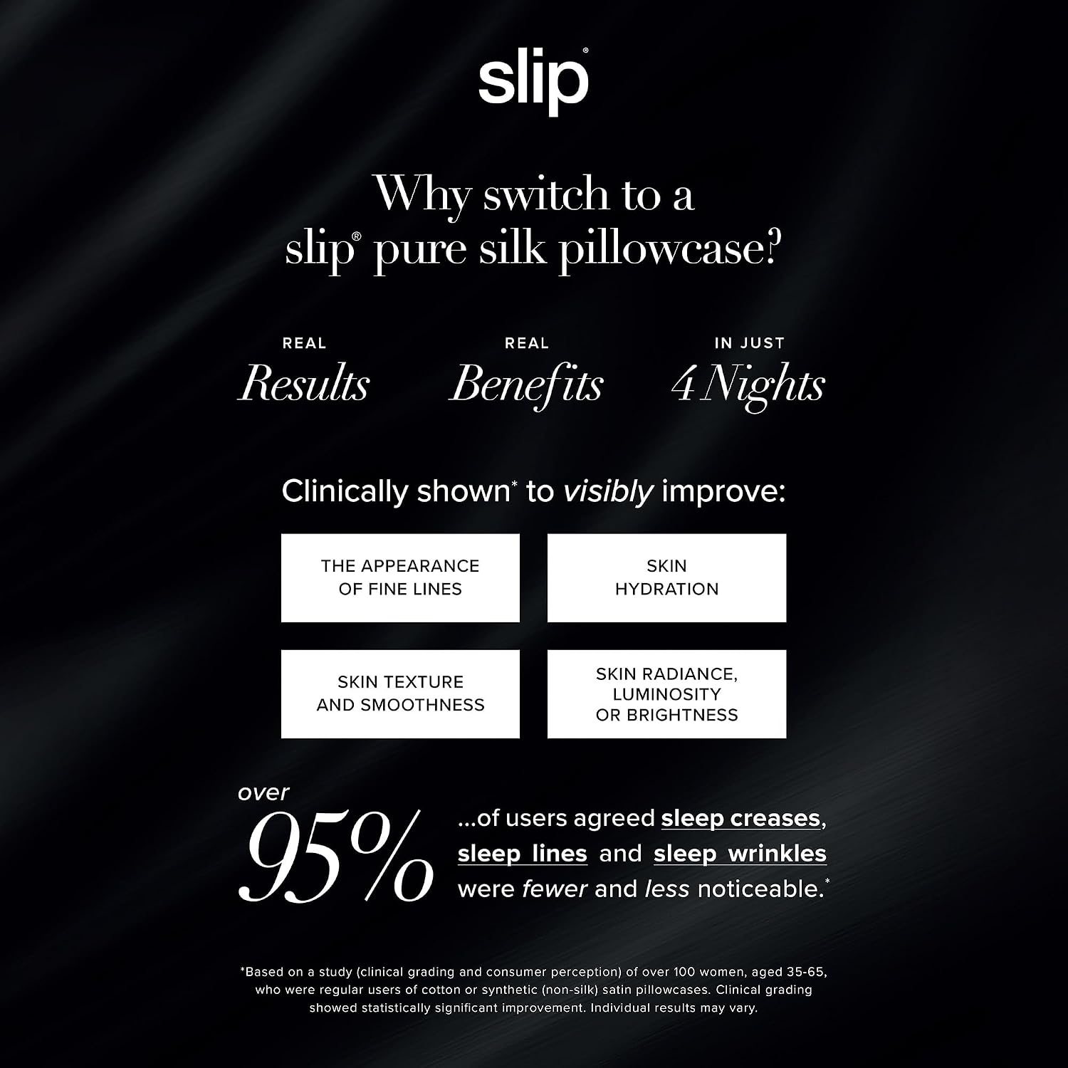 slip The Original King Silk Pillow Case Duo - 100% Pure 22 Momme Mulberry Silk - King Standard Size - Anti-BedHead, Anti-Sleep Crease, White (20' x 36')