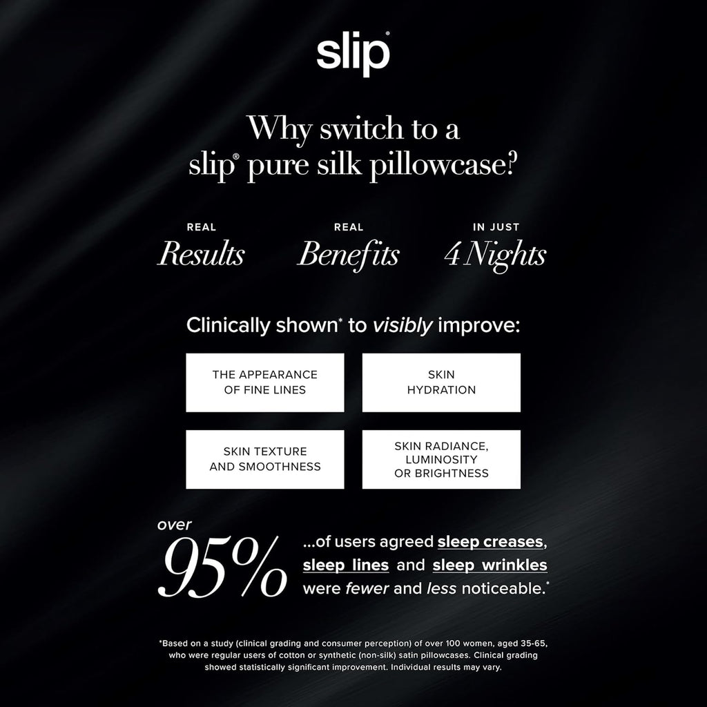 slip The Original Queen Pure Silk Pillow Case - 100% Pure 22 Momme Mulberry Silk - Queen Standard Size - Anti-Aging, Anti-BedHead, Anti-Sleep Crease, Initial Collection: Letter D (20' x 30')