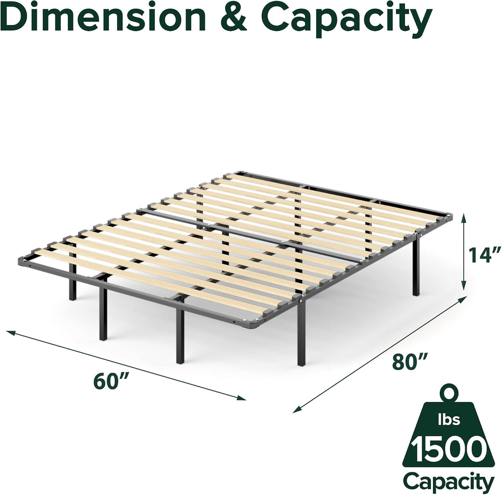 Sleep Master MyEuro Smartbase/Wooden Slats Mattress Foundation, Queen
