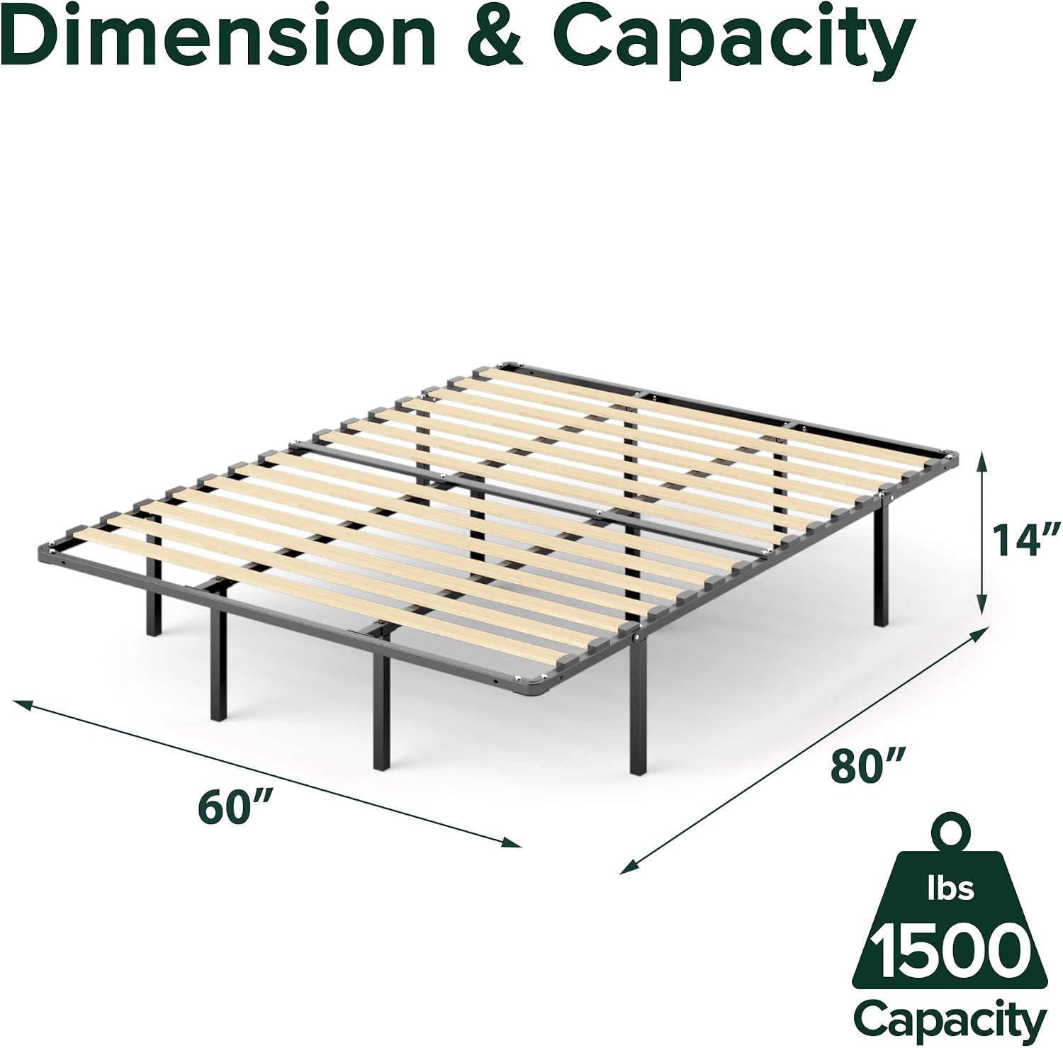 Sleep Master MyEuro Smartbase/Wooden Slats Mattress Foundation, Queen