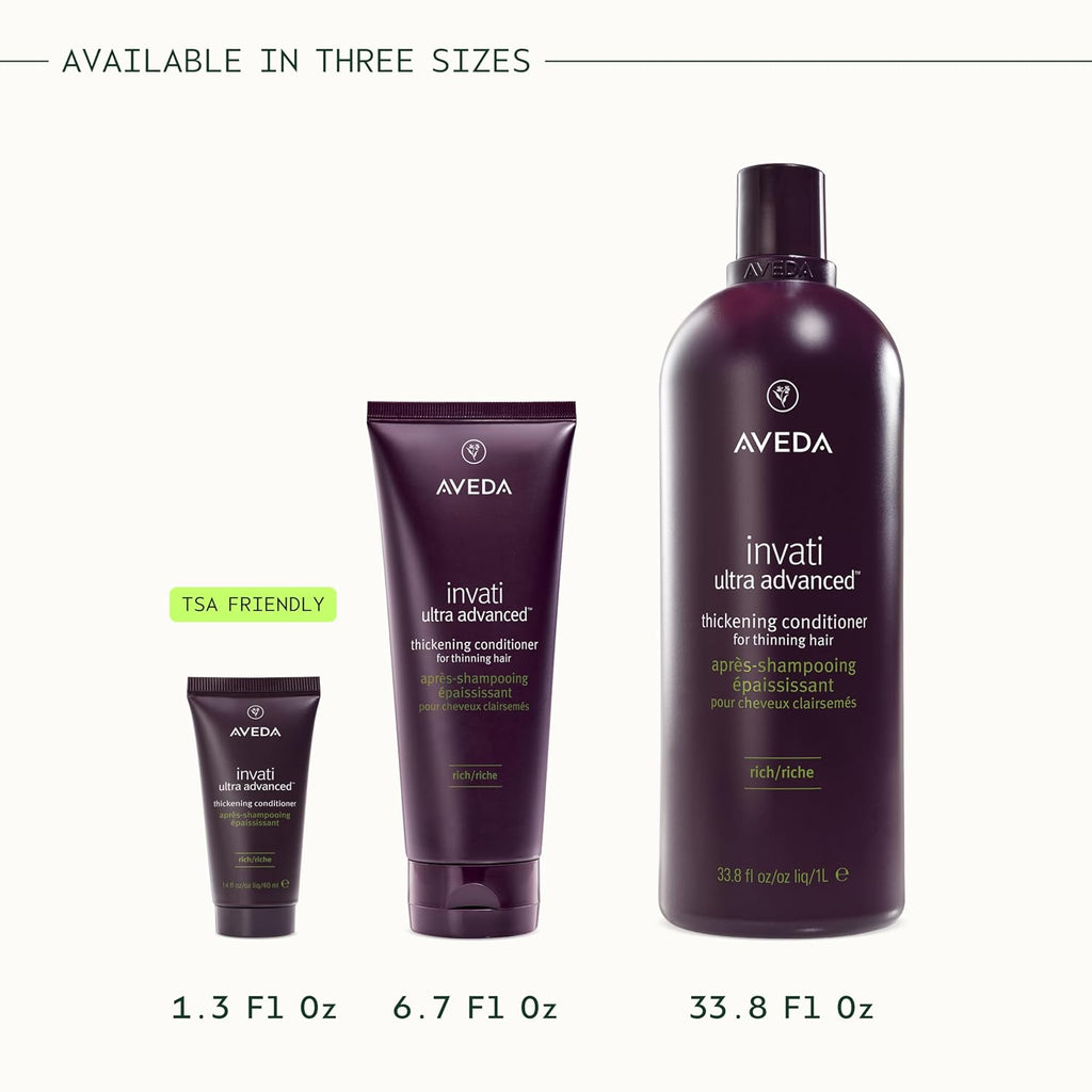 Aveda Invati Ultra Advanced Thickening Conditioner Light & Rich | Step 2 of 4 | Reduces Hair Loss by 77% | for Fine to Medium Thinning Hair Types | Normal to Oily Scalp | 96% Naturally Derived*