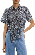 Theory Women's Tie Front Ss Bl
