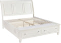 Coaster Home Furnishings Sandy Beach Coastal 5-Piece Bedroom Set Eastern King Size Storage Panel Bed Frame 57-inch Headboard Cream White 201309KE-S5