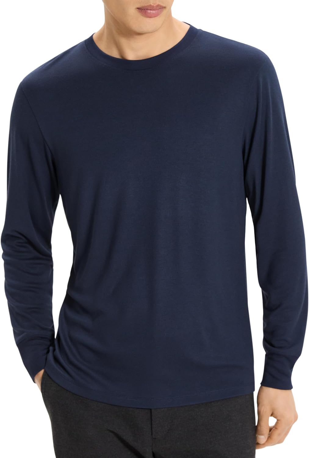 Theory Men's Essential Tee in Anemone Milano, Baltic, L