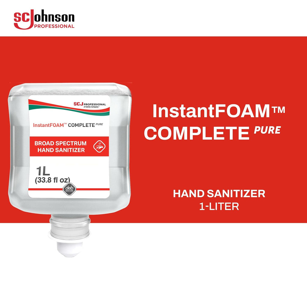 SC Johnson Professional InstantFOAM Complete Pure Foaming Hand Sanitizer, 1 Liter Cartridge, for Professional Use Only