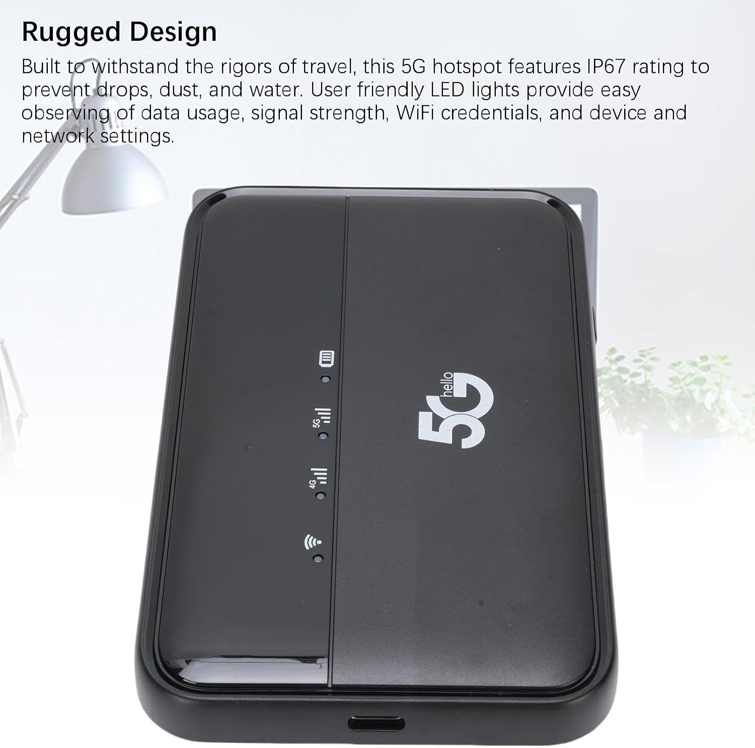 5G Mobile Hotspot, WiFi 6 Portable Router 2.77Gbps Internet with 10000mAh Battery and Nano SIM Card Slot, for Travel and Business