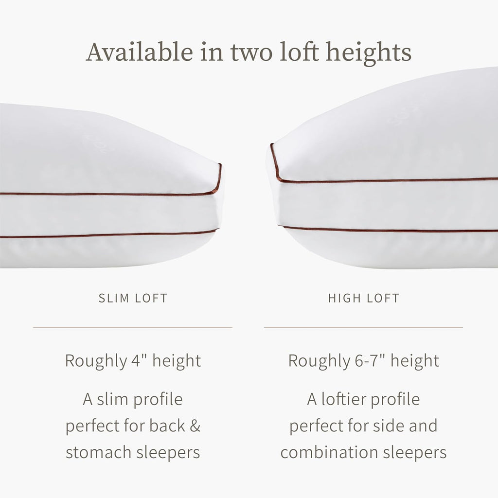 Saatva Latex Pillow - Standard Loft (4' - 5') - Hypoallergenic Pillow with Shredded Latex Core - Breathable - Machine Washable Organic Cotton Cover - King (34'x18') 1 Pack