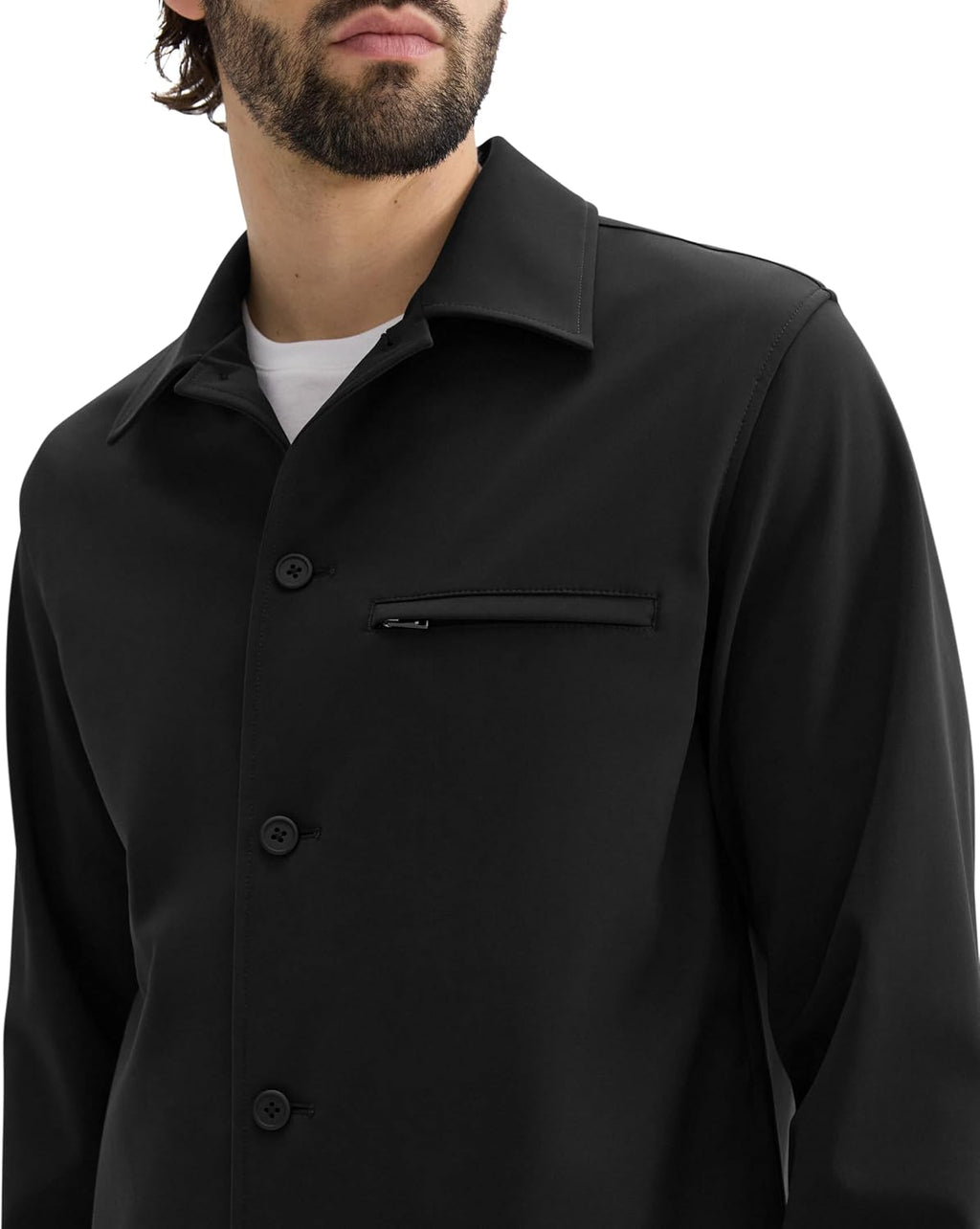 Theory Mens Overshirt WP in Precision Ponte Black X-Small