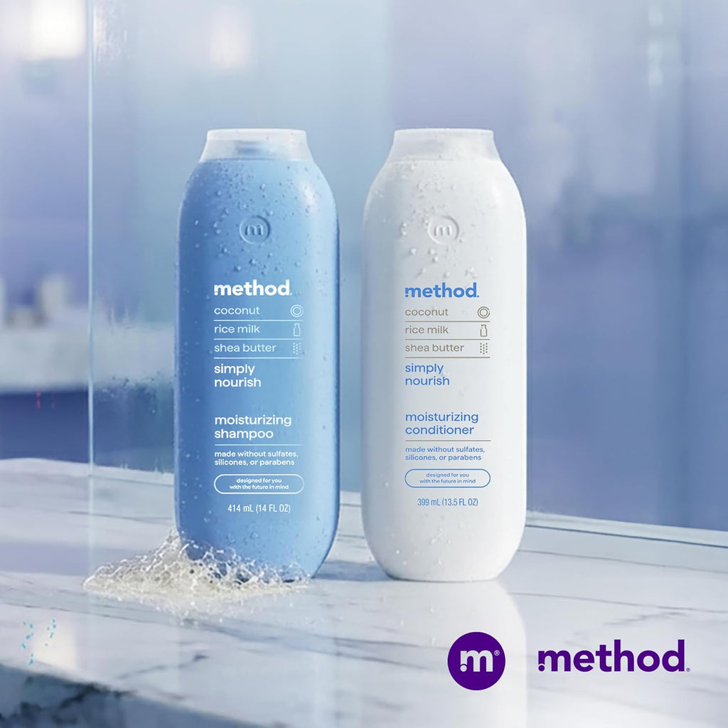 Method Moisturizing Shampoo, Simply Nourish - Hydrates and Revives Dry Hair, Safe for Color-Treated Hair – Sulfate Free and Cruelty Free - 14 oz (Pack of 12)