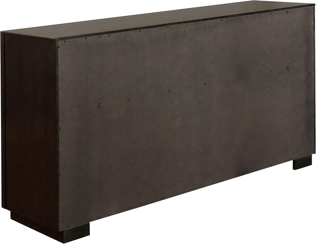 Coaster Home Furnishings Durango Contemporary 5-Piece Bedroom Set Velvet Upholstered California King Size Panel Bed Frame 80-inch Headboard Smoked Peppercorn 223261KW-S5