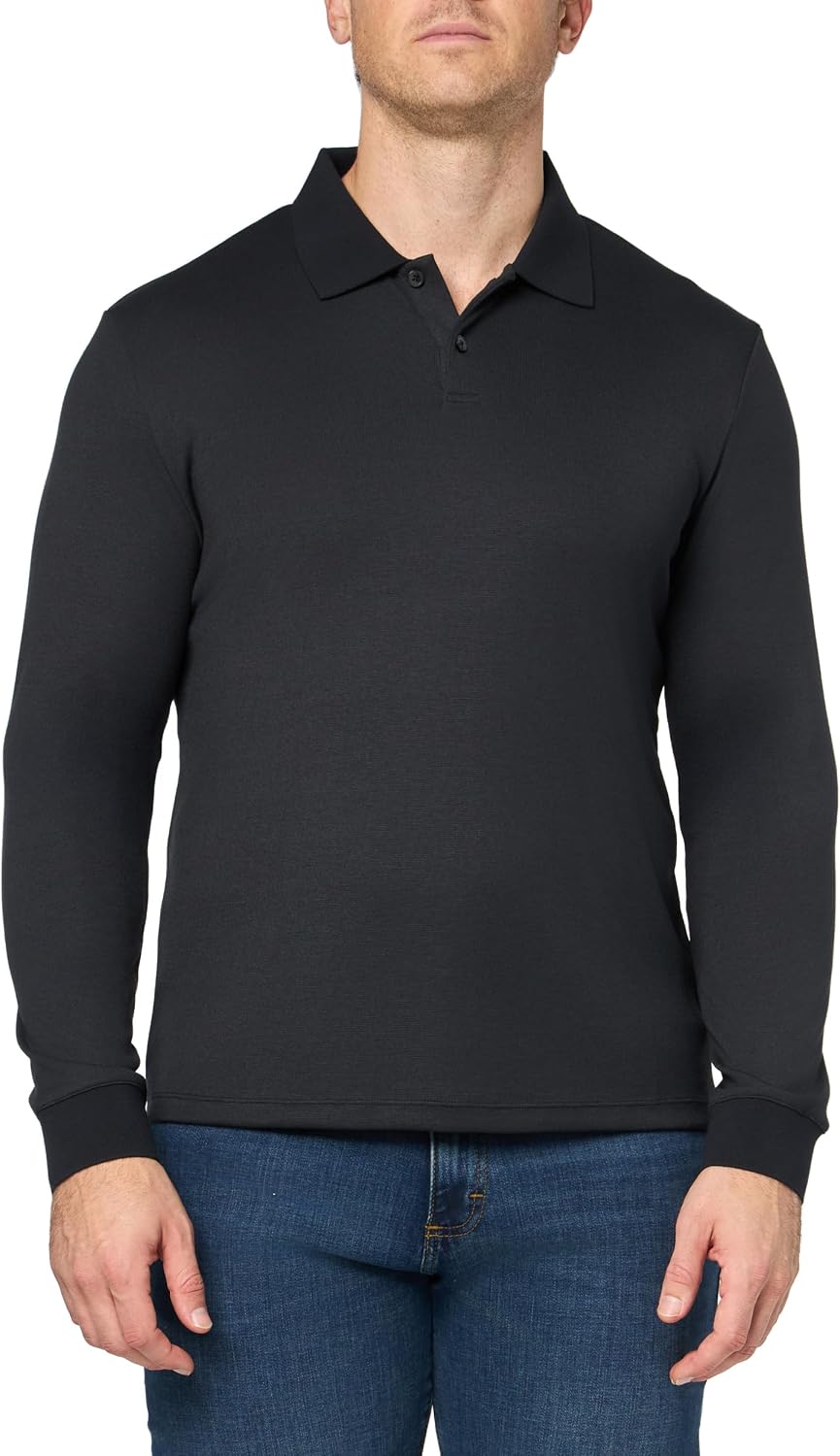Theory Men's Goris Polo Long Sleeve in Anemone Milano
