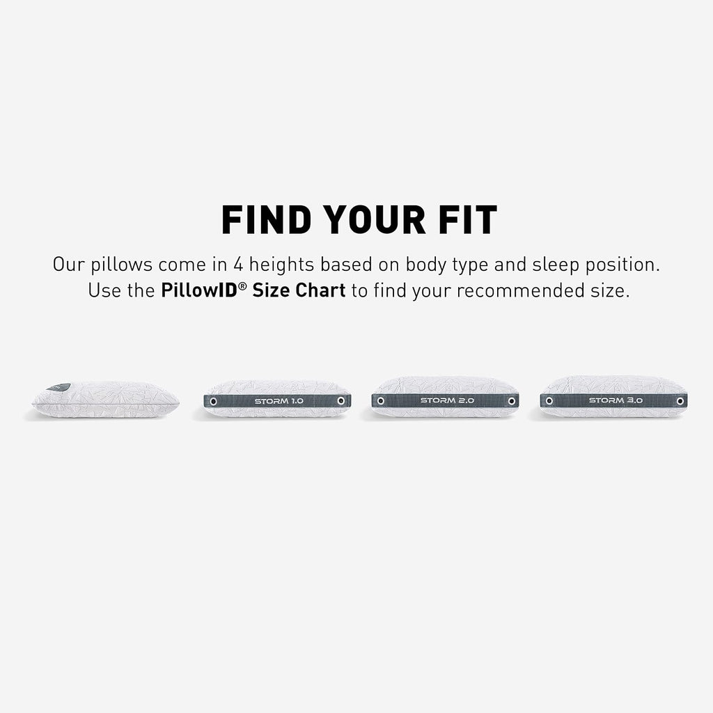 Bedgear Storm Performance Pillow – 0.0 - Cooling Bed Pillow for Hot Sleepers - Medium Firmness Pillow for All Sleep Positions, Washable & Removable Cover - 20' W x 26' L x 4.75' H