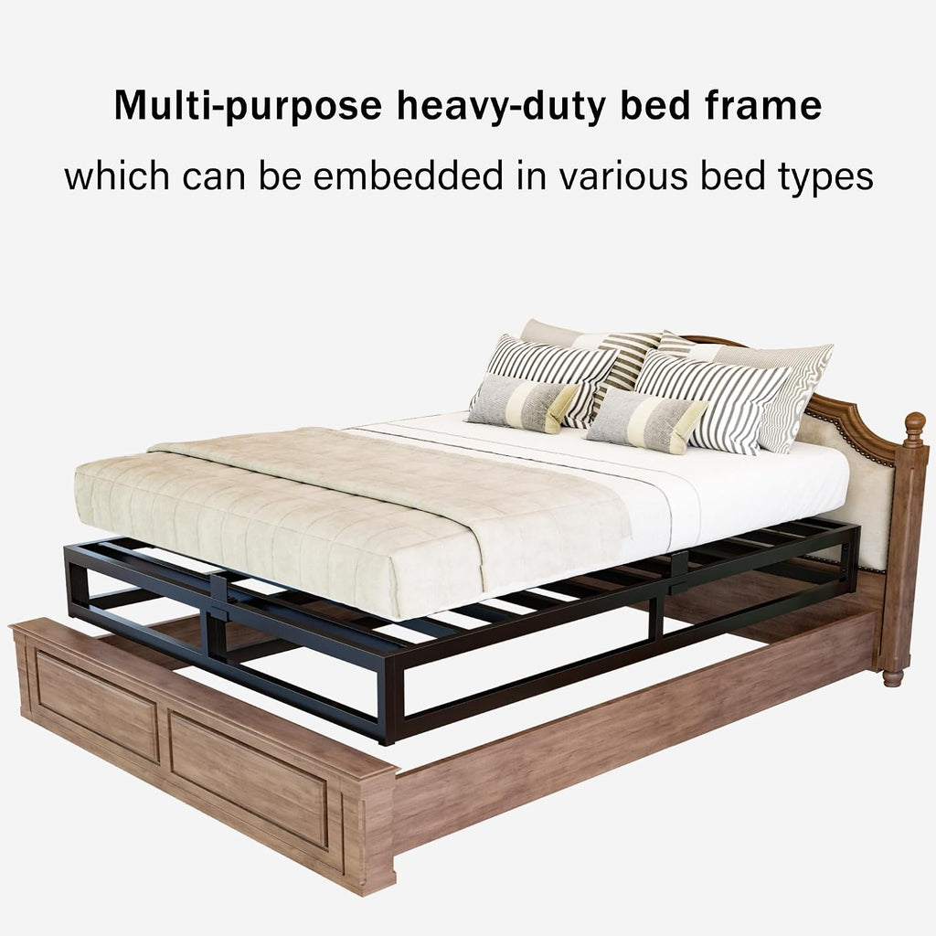 Bilily 6 Inch California King Bed Frame with Steel Slat Support,Low Profile King Metal Platform Bed Frame Support Mattress Foundation,Heavy Duty,No Box Spring Needed,Easy Assembly,Noise Free