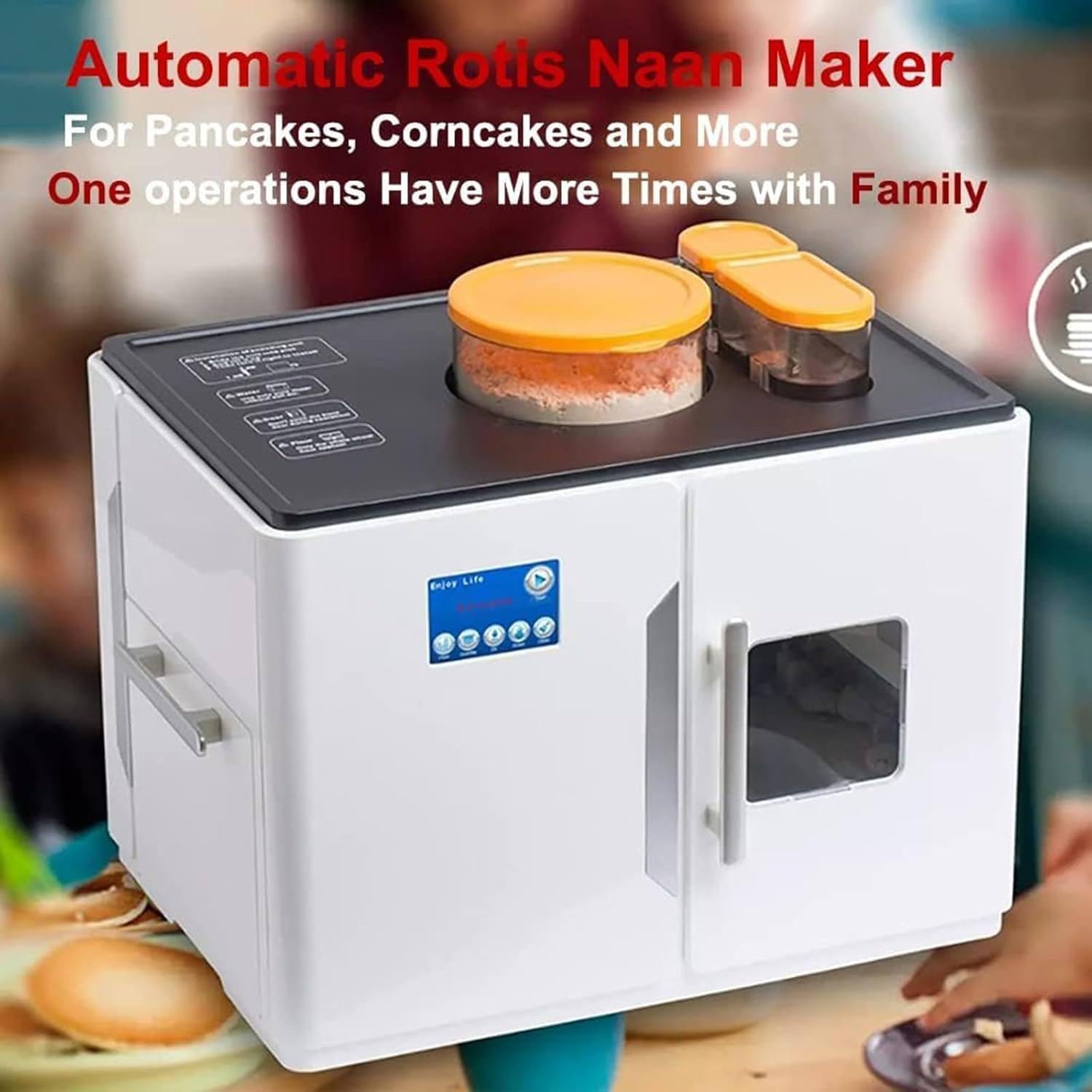 Fully Automatic Roti Making Machine - Electric Flat Bread Maker for Roti, Tortillas, Pancakes - One-Click Production of 20 Pieces at a Time, 110V