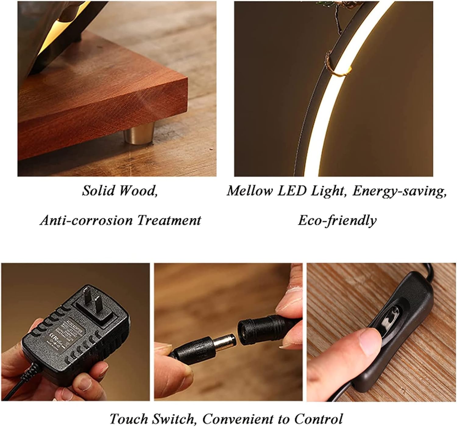 Crane Tabletop Water Fountains Indoor Waterfall with LED Light Mist Desk Fountain for Feng Shui Wealth Boom with Mist and Backflow Incense Holder for Meditation Planting