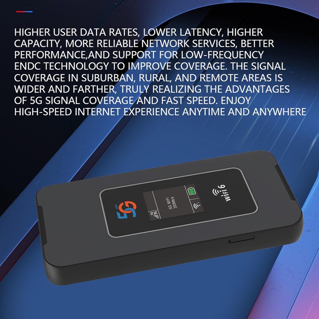 Portable 5G WiFi Hotspot, Portable WiFi Hotspot Mobile Router with 8000mAh Battery and SIM Card Slot, High Speed Mobile Device Connect Up to 32 Devices for