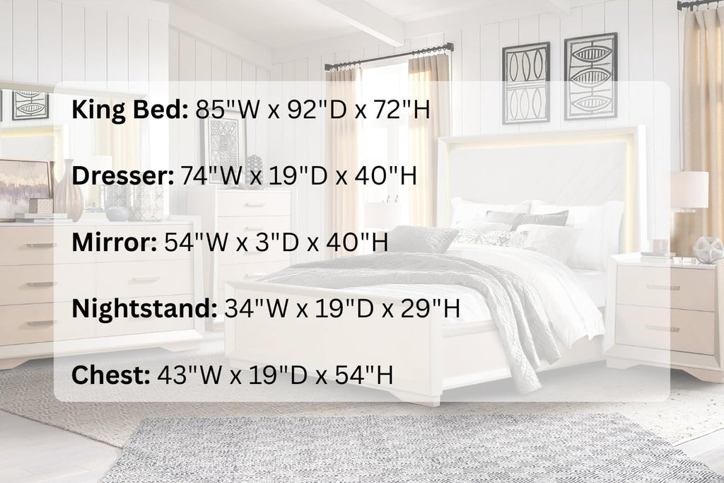 First of a Kind Milan Contemporary 5 Piece King Bedroom Set with Upholstered Headboard Sleek Modern Design Coordinated Furniture Collection