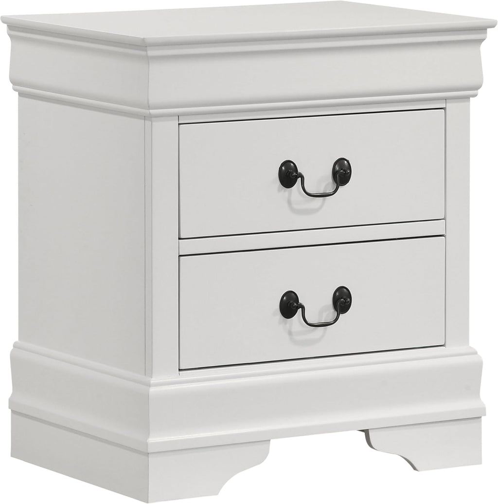 Coaster Home Furnishings Louis Philippe Traditional 5-Piece Bedroom Set Queen Size Sleigh Bed Frame 47-inch Headboard White 202441Q-S5