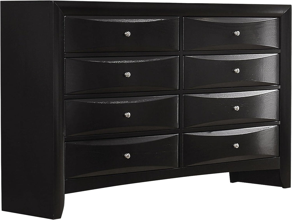 Coaster Home Furnishings Briana Transitional 4-Piece Bedroom Set Eastern King Size Storage Bookcase Bed Frame 56-inch Headboard Black 202701KE-S4