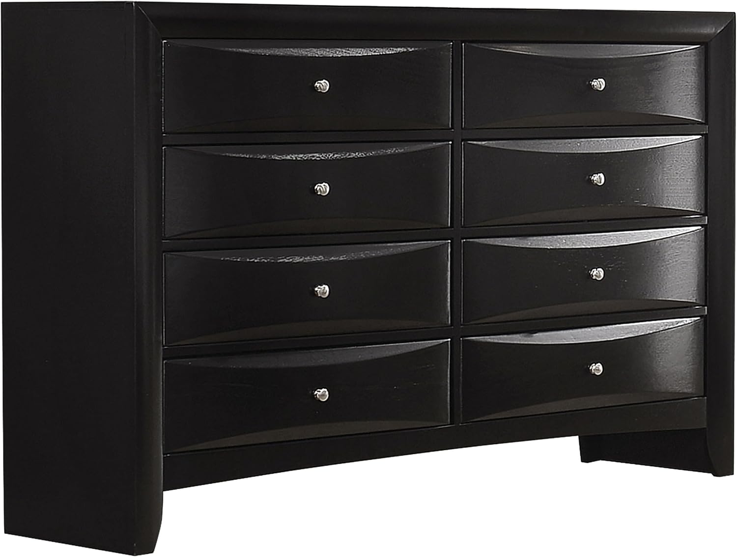 Coaster Home Furnishings Briana Transitional 4-Piece Bedroom Set Eastern King Size Storage Bookcase Bed Frame 56-inch Headboard Black 202701KE-S4