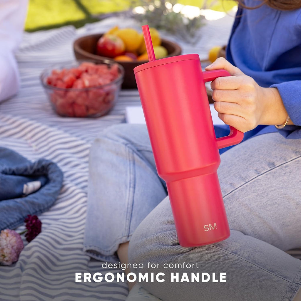 Simple Modern 40 oz Trek Tumbler with Handle and Straw Lid | Cup Holder Friendly Insulated Stainless Steel Travel Mug | 80s Mix (Pack of 12)