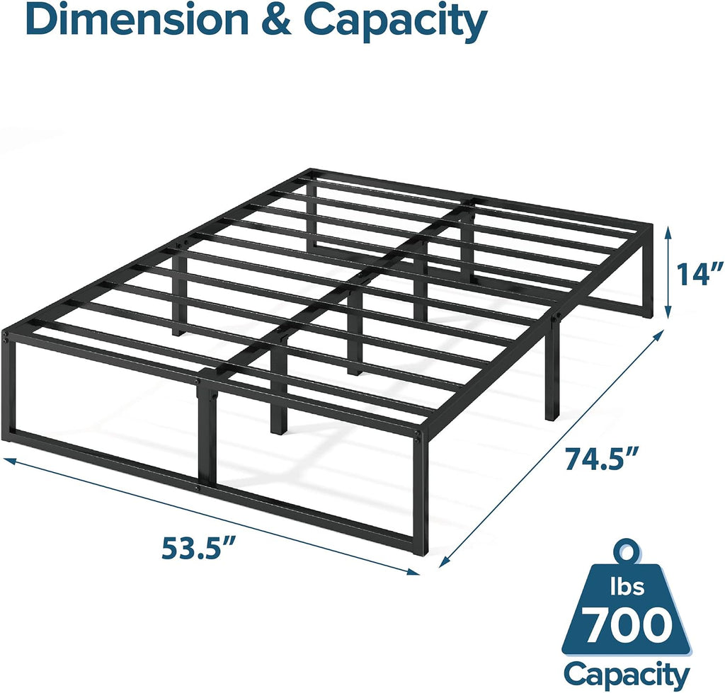 Zinus Lorelei 14 Inch Platforma Bed Frame/Mattress Foundation/No Box Spring Needed/Steel Slat Support, Full, Black (OLB-SMPB-14F)