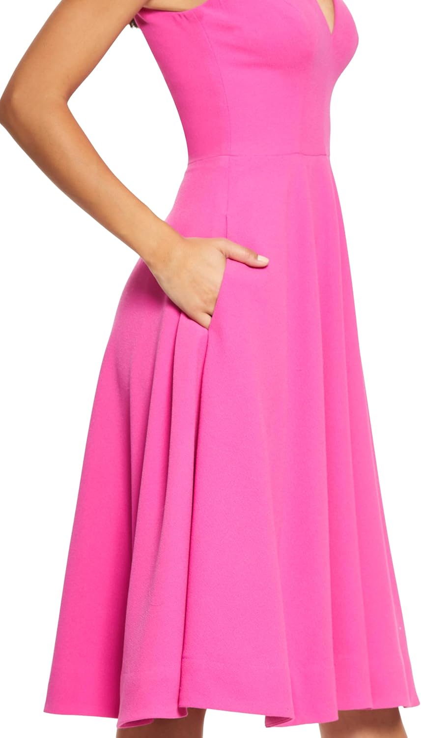 Dress the Population Women's Catalina Solid Sleeveless Fit & Flare Midi Dress
