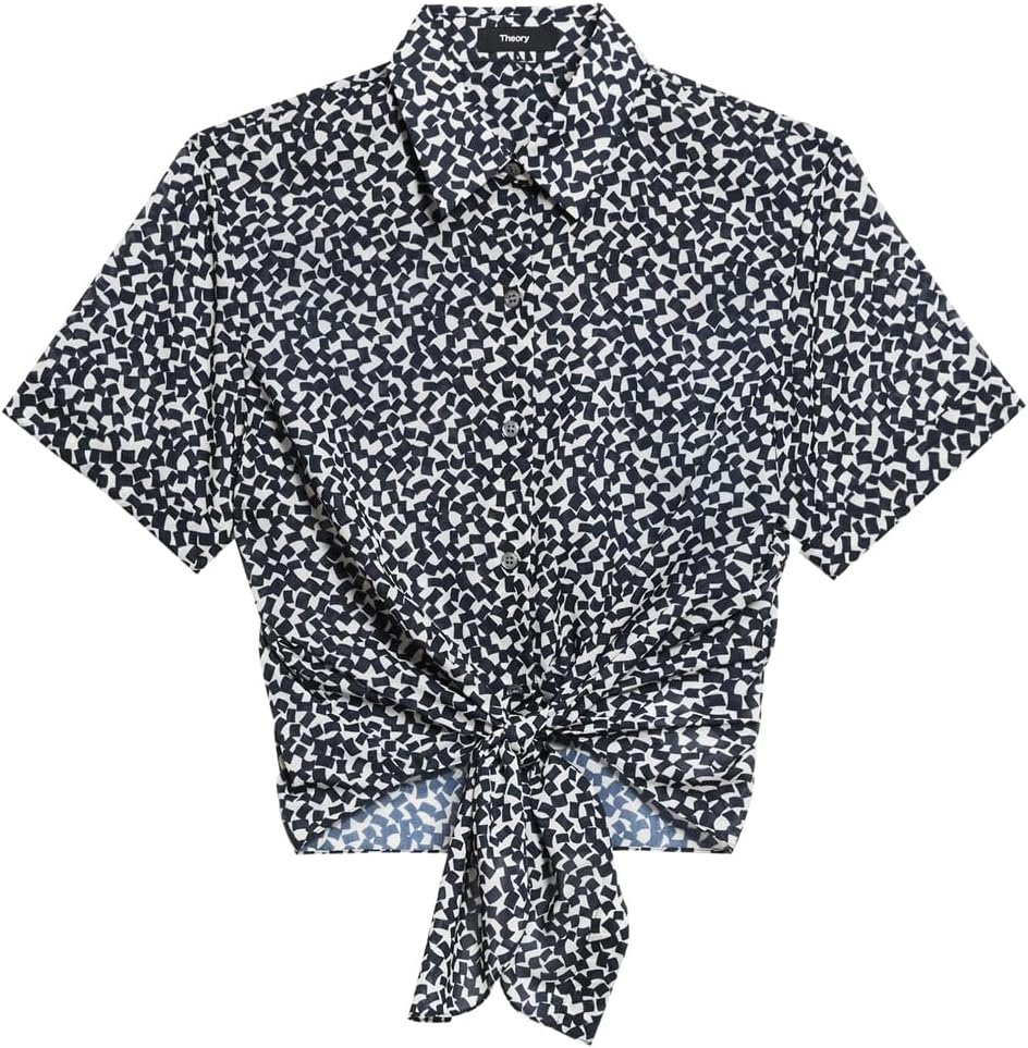 Theory Women's Tie Front Ss Bl