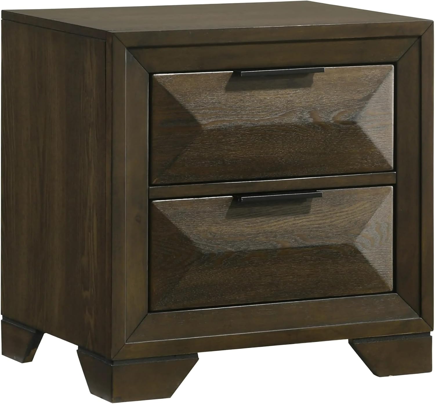 KB Designs – 5-Piece Contemporary Bedroom Set with King or Queen Size Upholstered Bed, Dresser, Mirror, Chest and Nightstand, Channel Tufted Headboard and Footboard Design, Walnut Finish