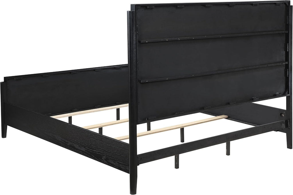 Coaster Home Furnishings Brookmead Transitional 5-Piece Bedroom Set Queen Size Panel Bed Frame 60-inch Headboard Black 224711Q-S5