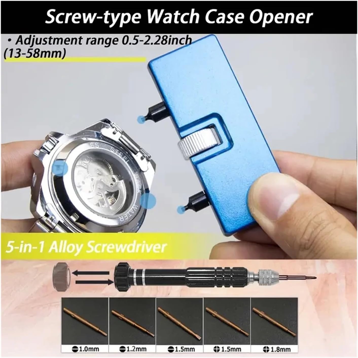 44 Pieces of Watch Repair Kit, Replacement, Strap Tool, Screwdriver Professional Re