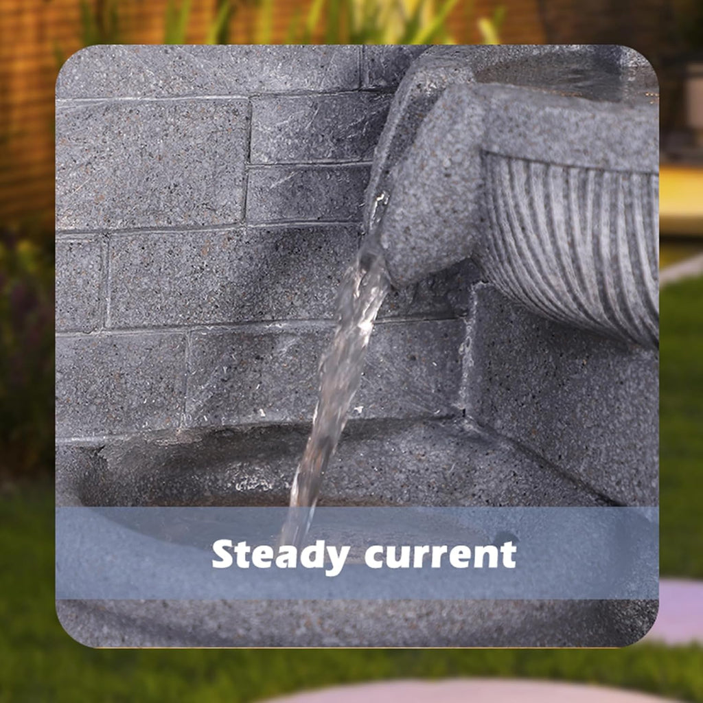 4-Tier Outdoor Indoor Water Feature Fountain, 32' H Indoor Cascading Waterfall with 3 LED Lights, Floor Standing Garden Fountain for Garden, Deck, Backyard, Patio, Yard (Grey)