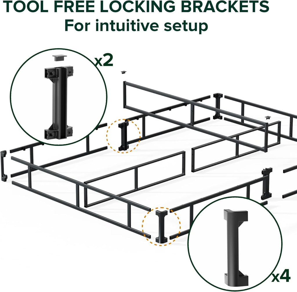 Zinus 9 Inch California King Metal Smart Box Spring with Quick Assembly, Mattress Foundation, Strong Metal Frame, Easy Assembly