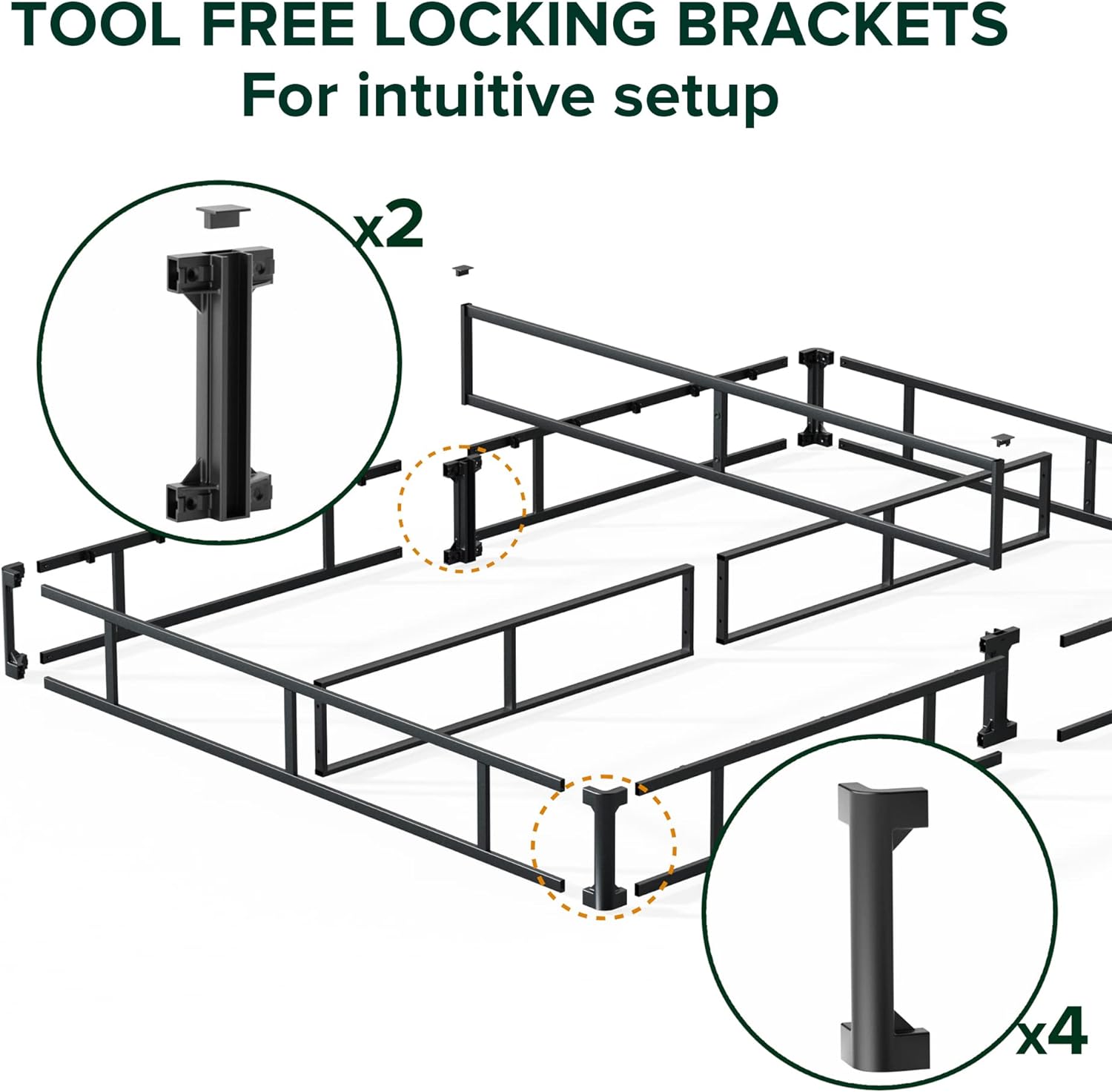 Zinus 9 Inch California King Metal Smart Box Spring with Quick Assembly, Mattress Foundation, Strong Metal Frame, Easy Assembly