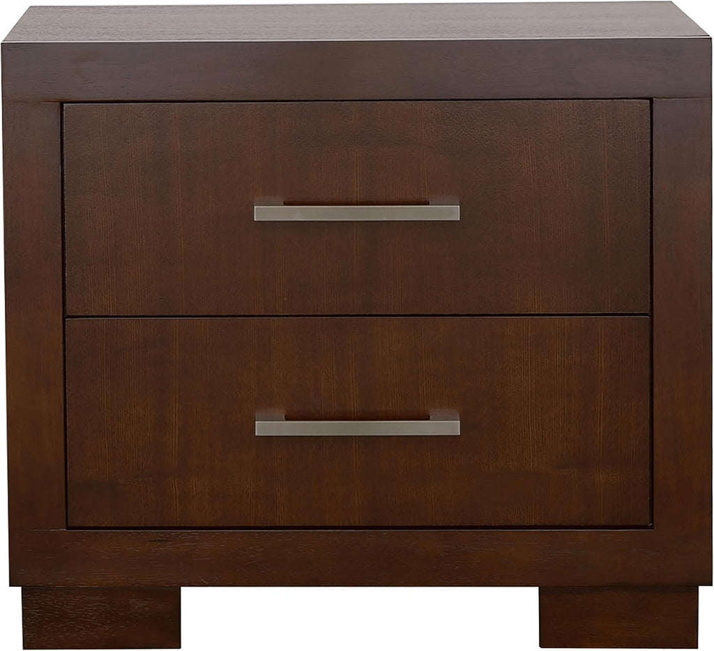 Coaster Home Furnishings Jessica Contemporary 5-Piece Bedroom Set Eastern King Size LED Storage Bookcase Bed Frame 47-inch Headboard Cappuccino 200719KE-S5