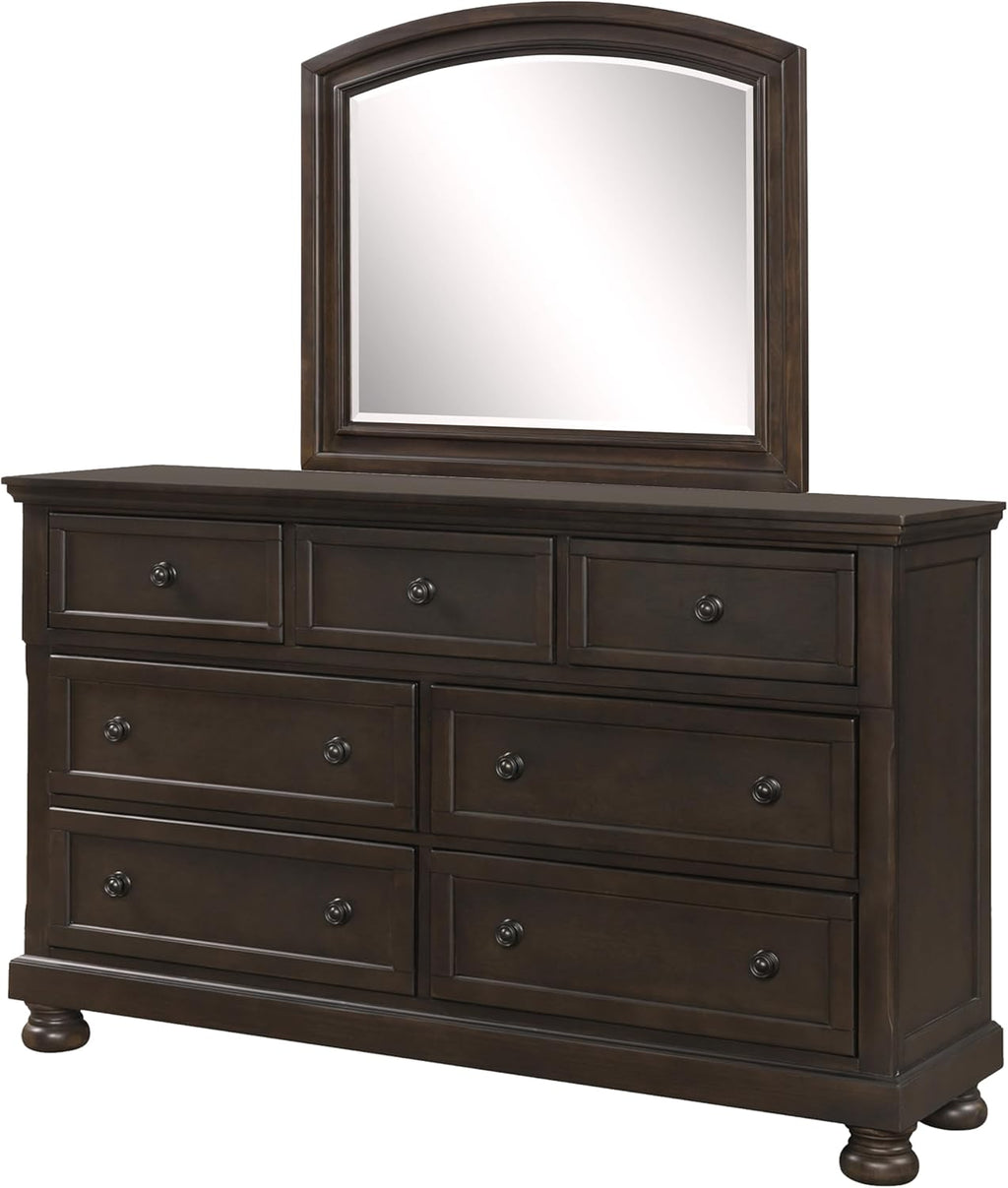 Benzara Oria Four Piece Queen Size Bedroom Set- Round Knobs