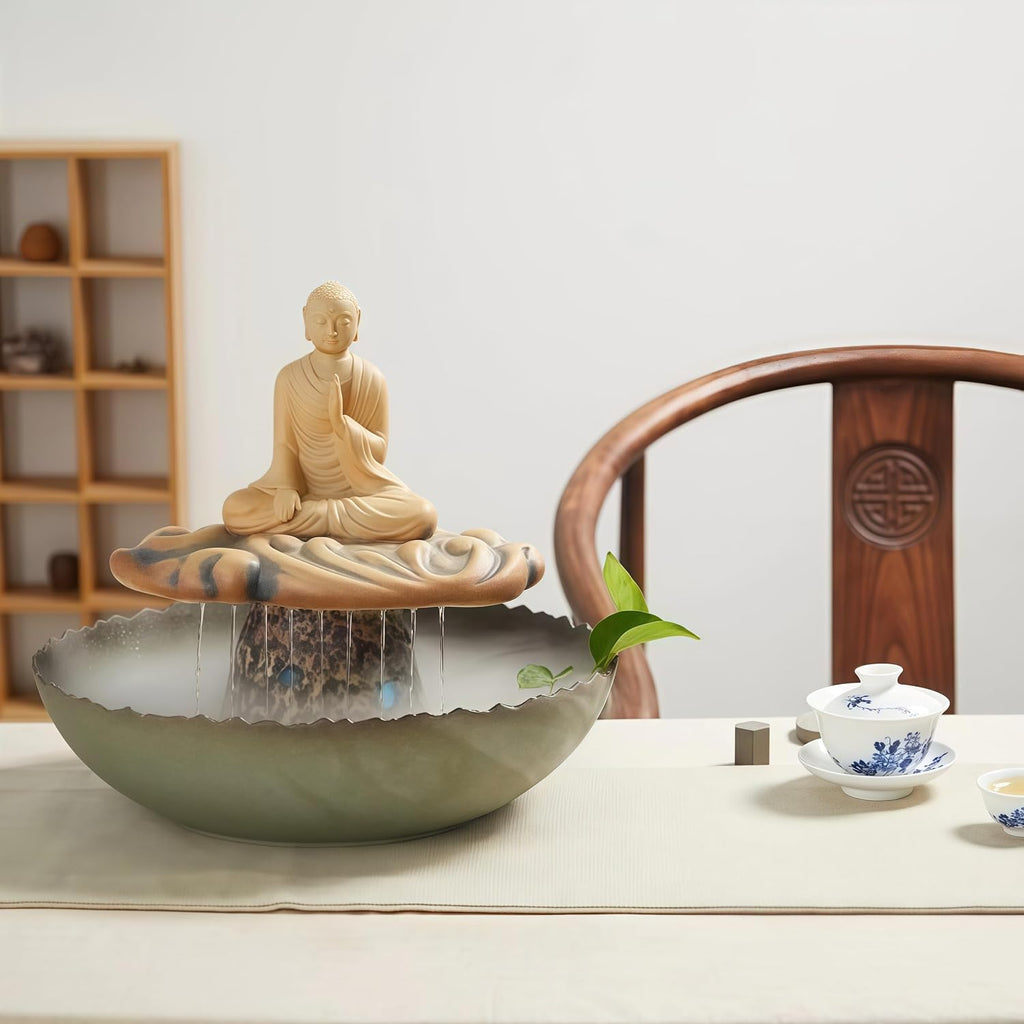 Tabletop Fountains, Water Fountain Indoor, Buddha Statue for Home/Indoor/Outdoor, Buddha Decor & Gifts, Buddah, Buda, Budda, Buddhas, Chinese Decor & Gifts, Feng Shui