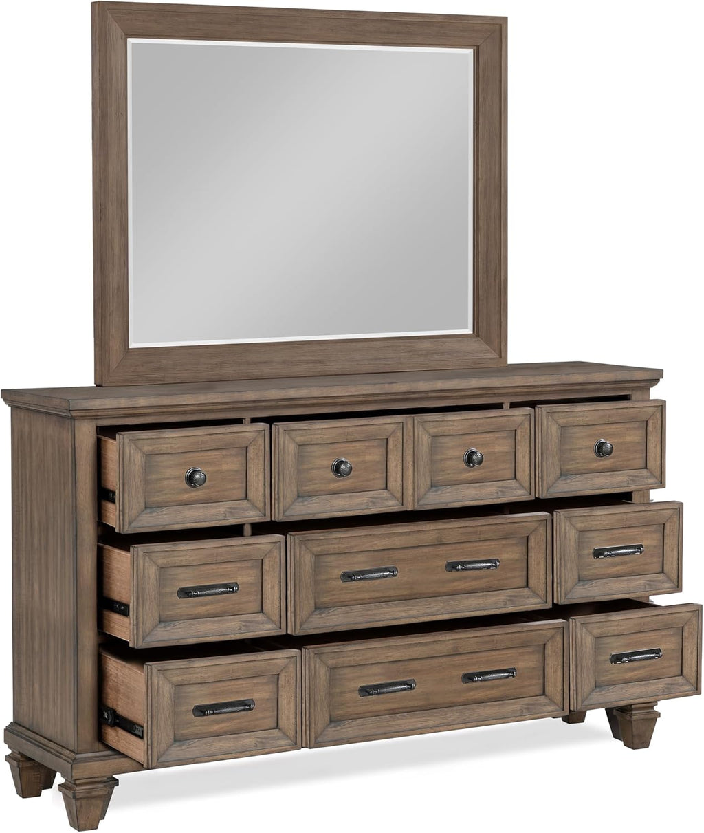 New Classic Furniture Mariana 5-Piece Wood King Bedroom Set, Vintage Mocha