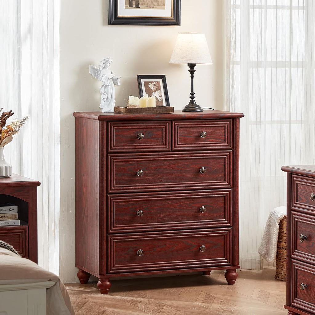 Farmhouse Dressers & Night Stand Set of 3, Wood 54' Wide 7 Drawer Dresser & 35.5'Tall Chest of Drawers, 18' with Charging Station Nightstand, Bedroom Furniture Dresser Set for Home Living Room Hallway