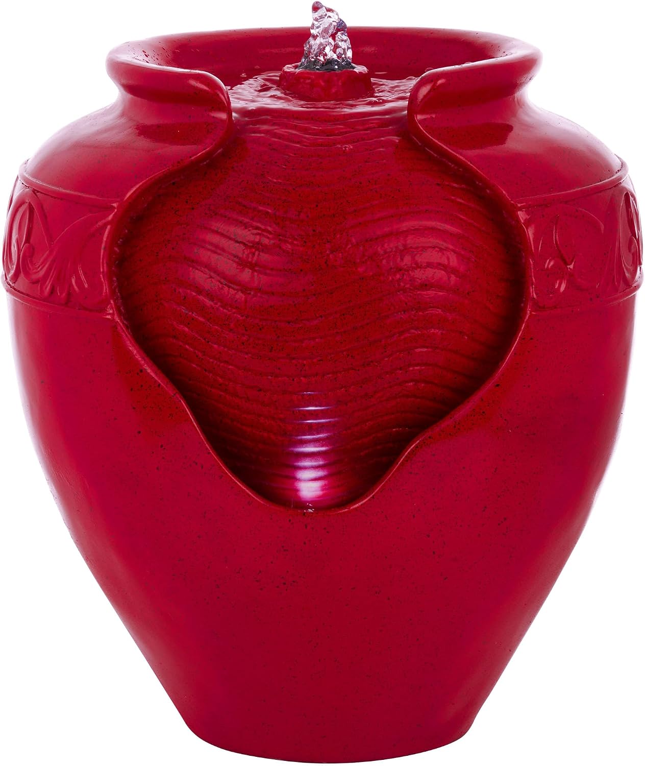 Alpine Corporation TVH214RD Indoor/Outdoor Tabletop Cherry Vase Water Fountain, Vintage Bright Vase Garden Fountain 17', Red