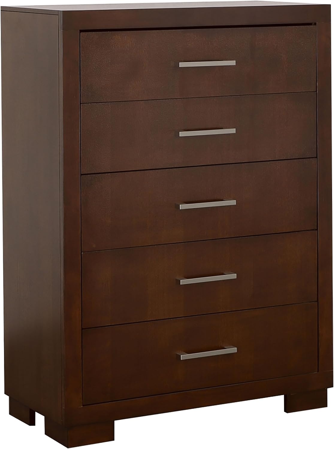 Coaster Home Furnishings Jessica Contemporary 5-Piece Bedroom Set California King Size LED Storage Bookcase Bed Frame 47-inch Headboard Cappuccino 200719KW-S5