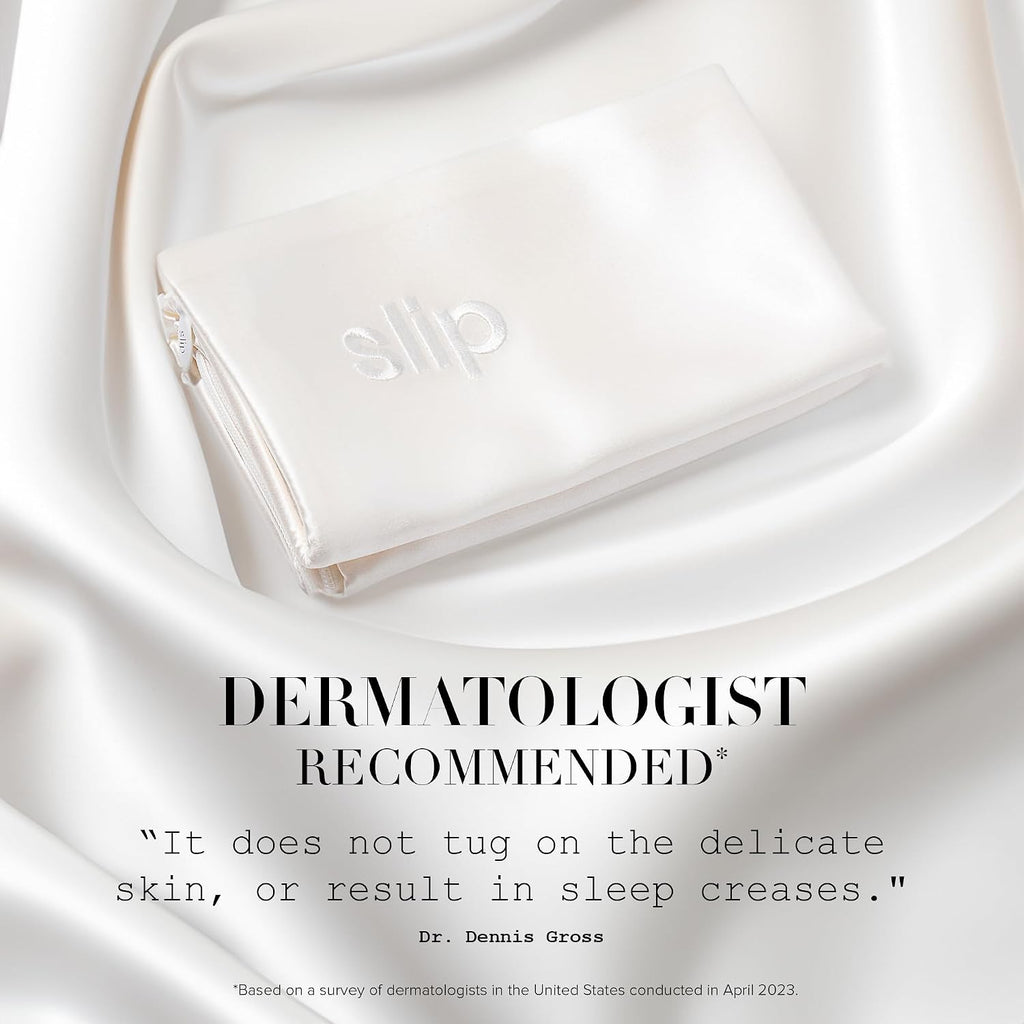 slip King Pure Silk Pillow Case - 100% Pure 22 Momme Mulberry Silk - King Size Standard Pillow Case -Anti-BedHead, Anti-Sleep Crease, Silver (20' x 36')
