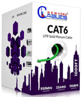 NewYork Cables | CAT6 Plenum Cable 1000ft | UTP, 550MHz, 23AWG, 4Pair 10GB | Most Certified CMP-Rated Fire-Retardant Bulk Cat 6 Ethernet Cable for Networking & Gaming (1000ft, Solid Conductor, Green)