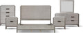 Furniture of America Burnett Solid Wood 6-Piece Bedroom Set, Queen-Size Bed with Padded Headboard, Felt-Lined Top Drawer, Stability and Durability Frame, Box Spring Required, Gray