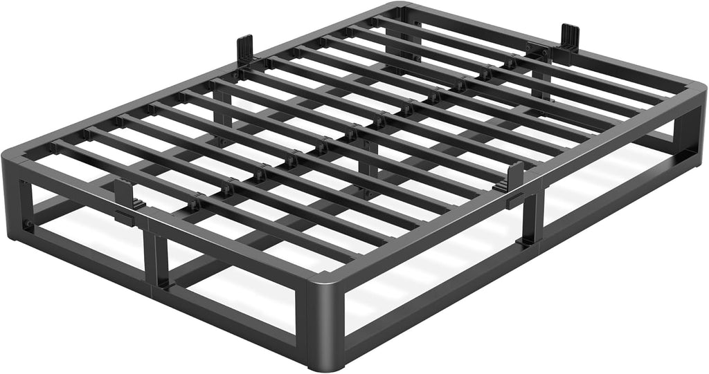 Firpeesy Upgrade Anti Bending and Round Corner Legs 10 inch Metal California King Bed Frame 3500 LBS Heavy Steel Slats Support Platform Bed Frame No Box Spring Needed Platform Noise Free Easy Assembly