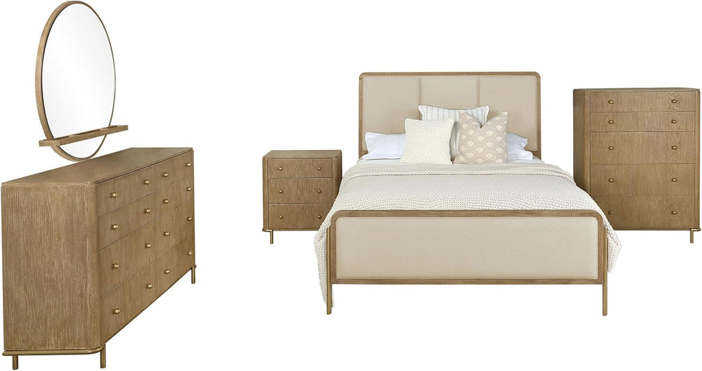Coaster Home Furnishings Arini 5-Piece California King Bedroom Set Cream and Sand Wash 224301KWCRM-S5