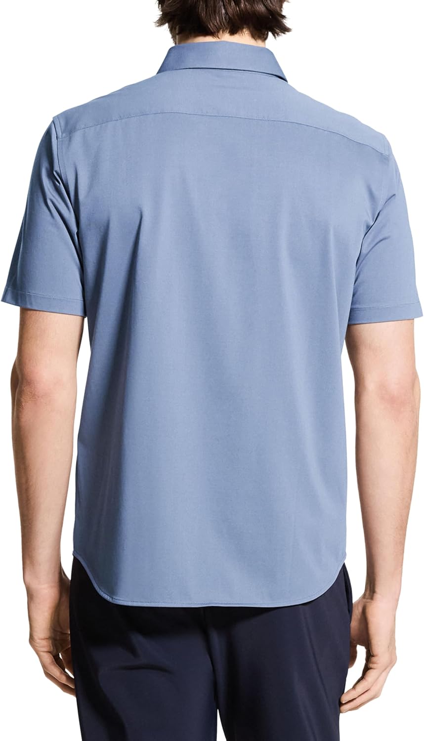 Theory Men's Theory Men's Irving Short Sleeve Button Down Woven in Structure Knit