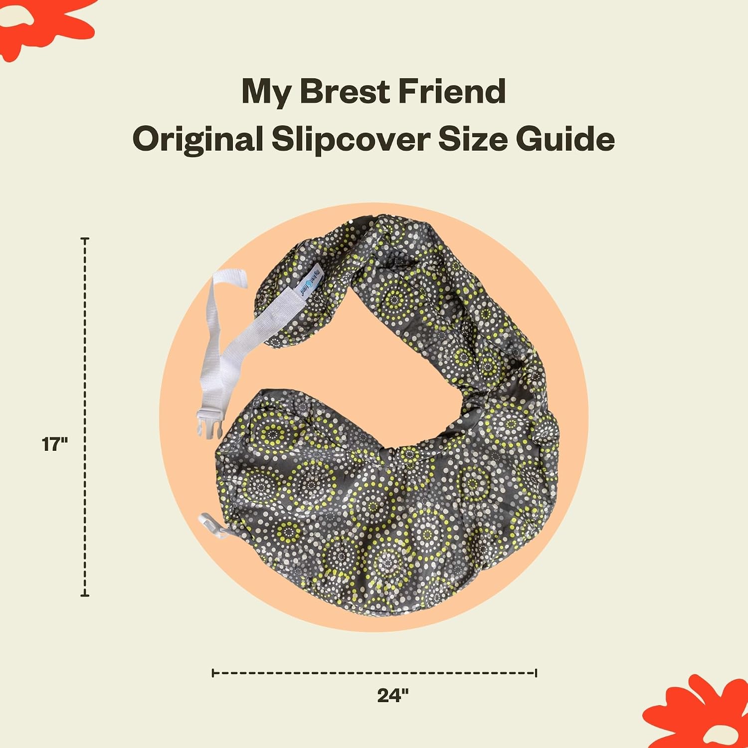My Brest Friend Original Nursing Pillow Cover - Slipcovers for Baby - Adjustable Fit, Easy Care, Durable - Original Nursing Pillow Not Included, Fireworks (Pack of 12)