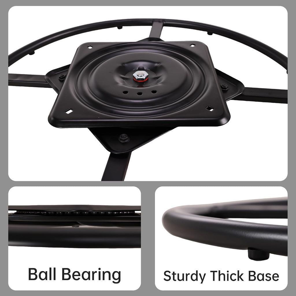 24 inch Swivel Base for Recliner Chair with 27.5 inch Pad, Couch Chair Replacement Parts 360 Degree Ball Bearing Rotating Ring Plate Kit Set of 2